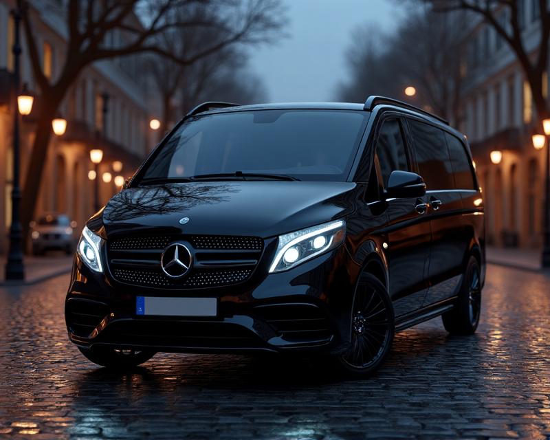 Black Mercedes-Benz V-Class luxury van